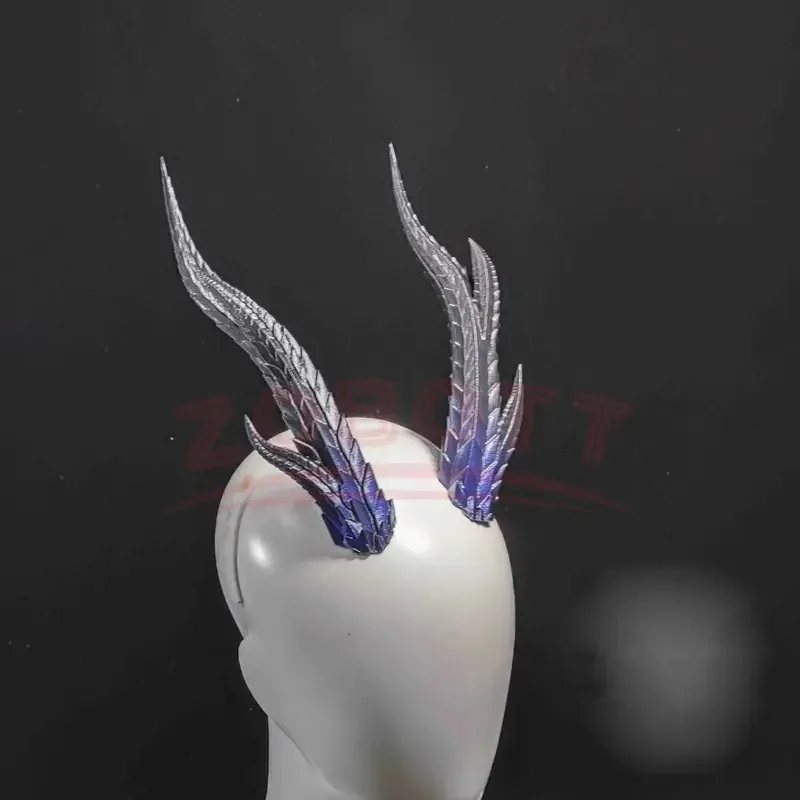 Nezha 2 Aorun Dragon King of the West Sea, conjunto de disfraz de Cosplay, accesorios para orejas de cuerno, traje personalizado azul metálico 3D PLA