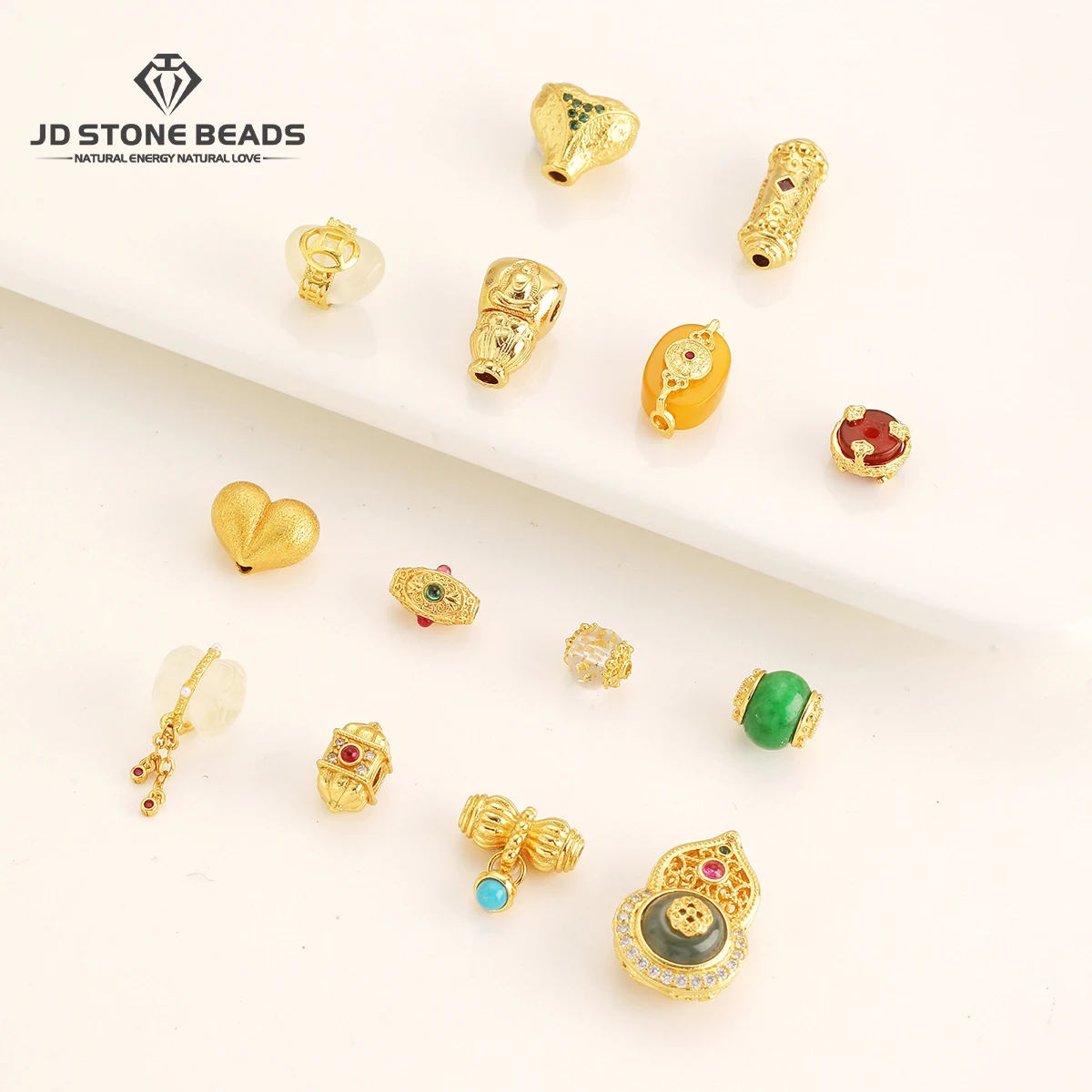 

1 Pc 24K Gold Plated Copper Bead Red Agate Inlaid Loose Spacer Bead For jewelry Making DIY Bracelet Necklace Accessory Wholesale