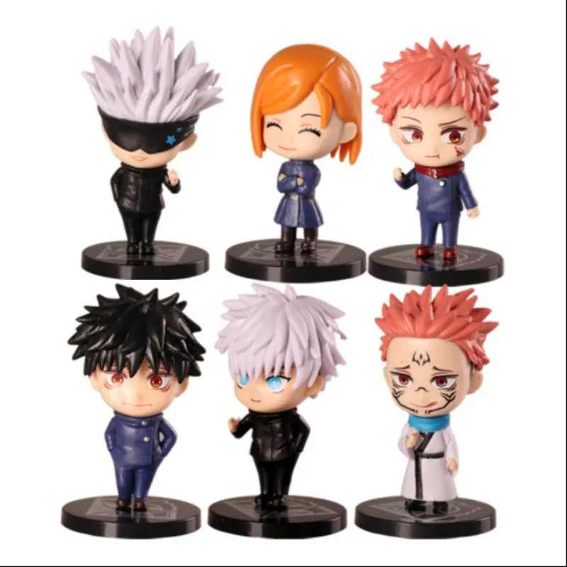 Jutsu-装飾的な置物のおもちゃ,アニメの置物のおもちゃ,tadori yuji,kugisaki六角形,デスクトップ装飾品,誕生日プレゼント,セットあたり6個