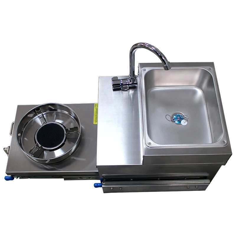 RV Stainless Steel Sink With Gas Stove Slide Out Kitchen For Camper Trailer Caravan Motorhome