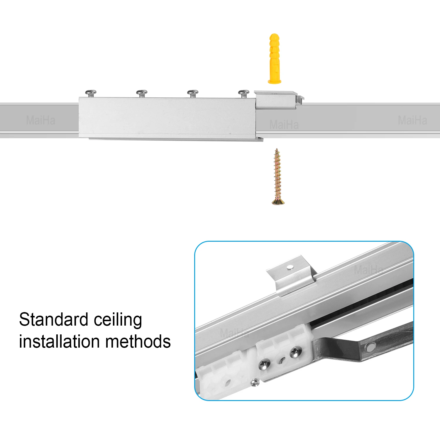 Imagem -03 - Maihua-tuya Wifi Motor Elétrico Inteligente de Cortina Sistema Motorizado Escalável 20cm Track Rod Suporte Inteligente Alexa Google Assist