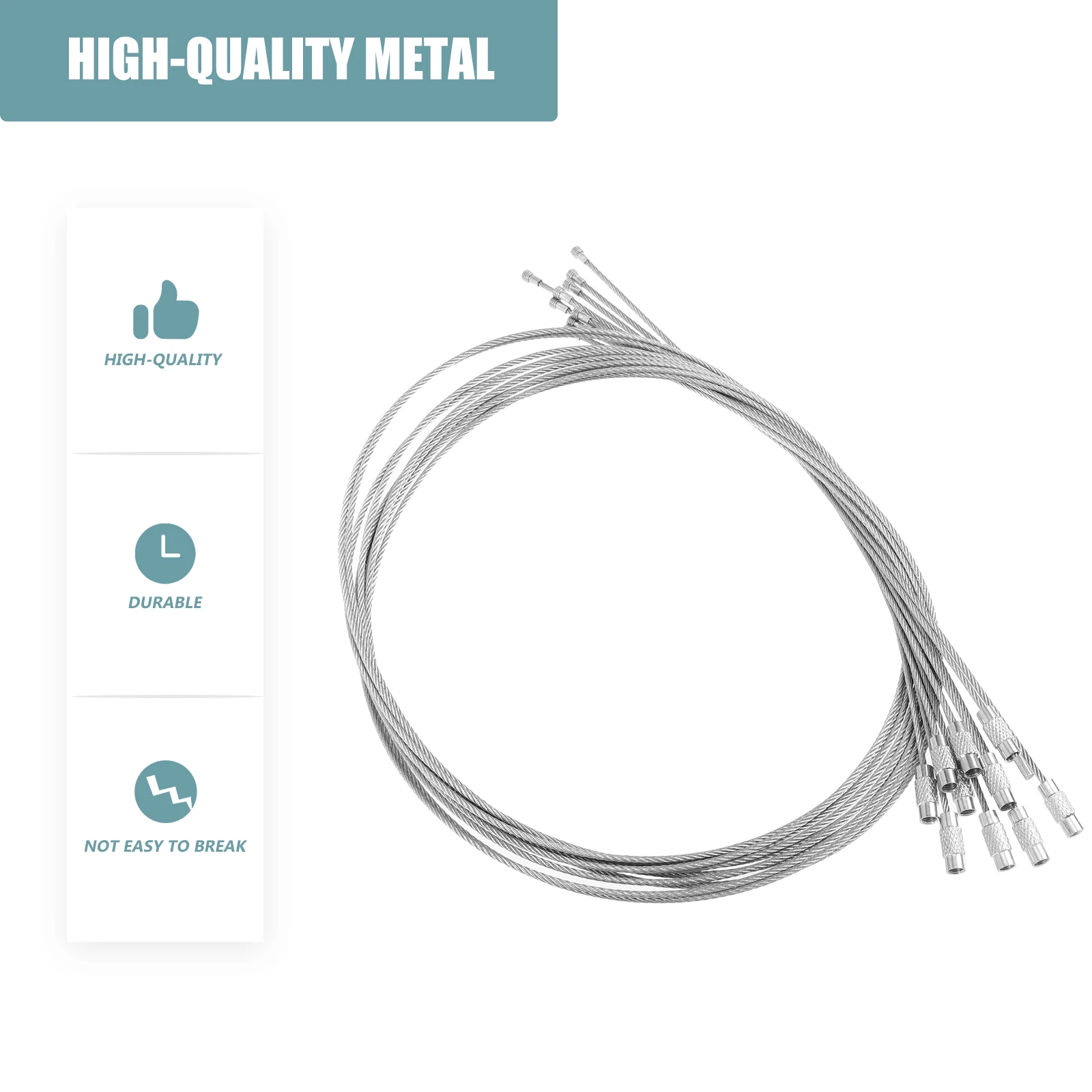 

10 Pcs Wire Rope Lock Durable Stainless Steel Keychains Luggage Tags Loops Cable Rings Climbing Hiking Accessories