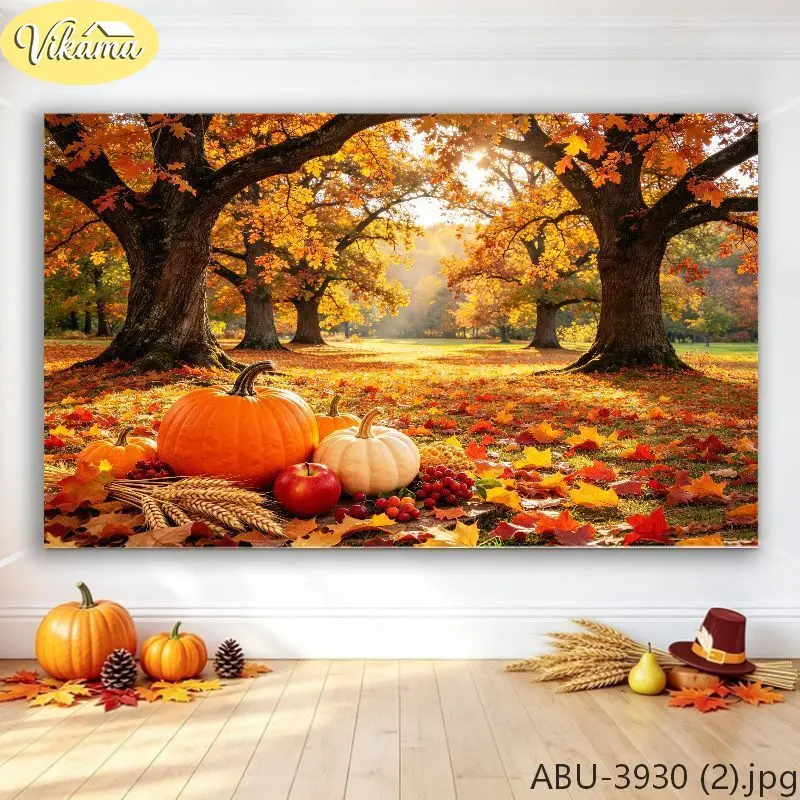 VIKAMA Wreath & Wheat Wall Tapestry, Machine Washable, Decor for Living Room Bedroom Dorm