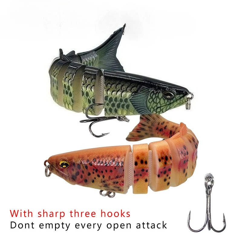 5Pcs Bio-Mimetic Multi-Section Lure Soft Plastic Fish Bait Set of Five Large Size for Sea and Freshwater Fishing