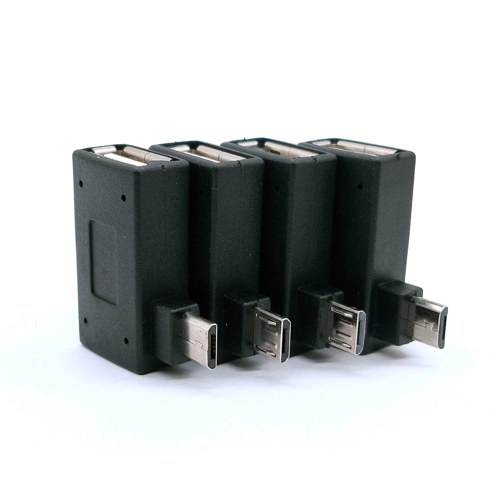 90 Degree Left/Right Angled Micro USB 2.0 OTG Host Adapter for Mobile Phone Tablet micro Female Power Plug