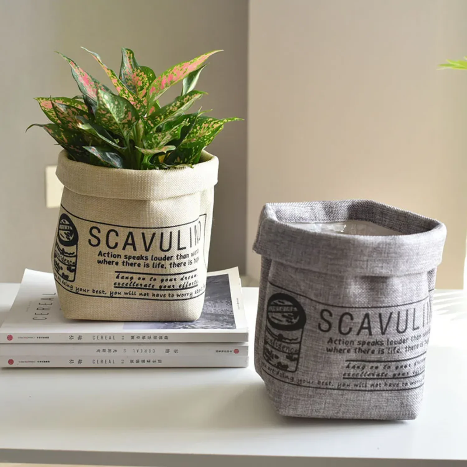 

Fabric Flower Pots Cover Bag Box Can Wash Flower Device Creative Desktop Plant Bag Decoration Accessories