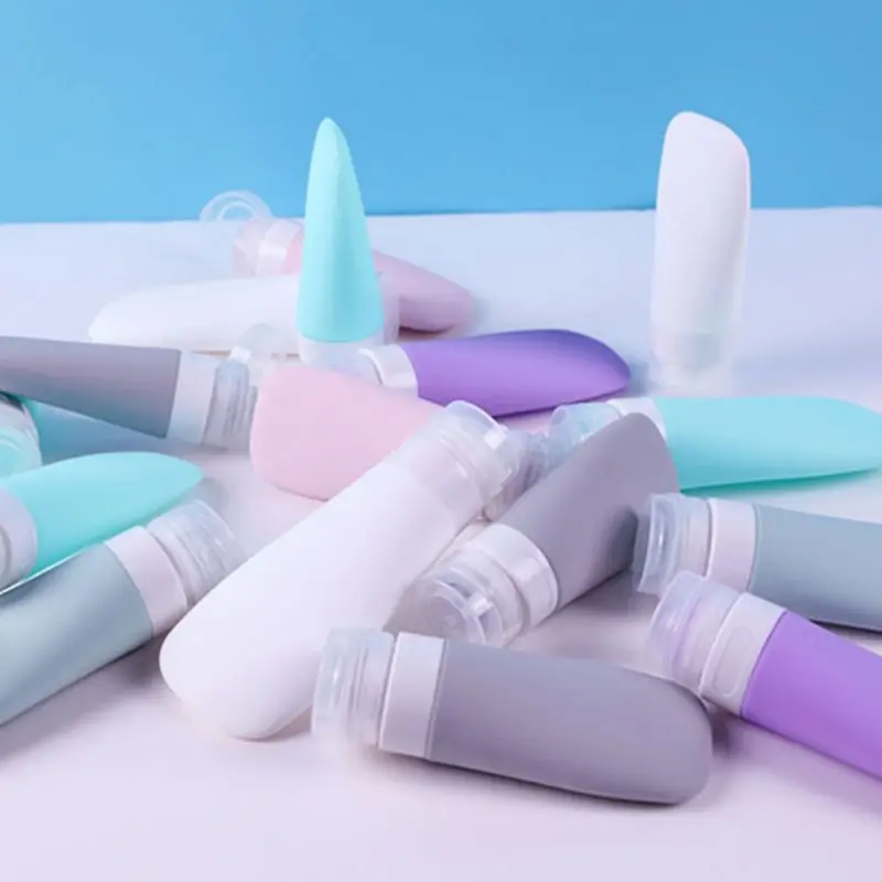 4 قطع إعادة الملء فارغة زجاحة ضغط أنابيب السيليكون لوشن شامبو استحمام هلام للعصر حاوية مانعة للتسرب