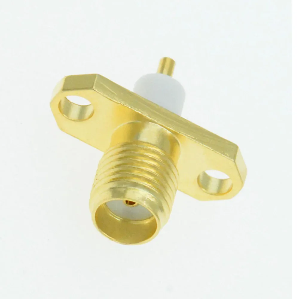 

Wholesales 100PCS Gold SMA Female PTFE With 2 Holes Flange Solder ADAPTER Connector