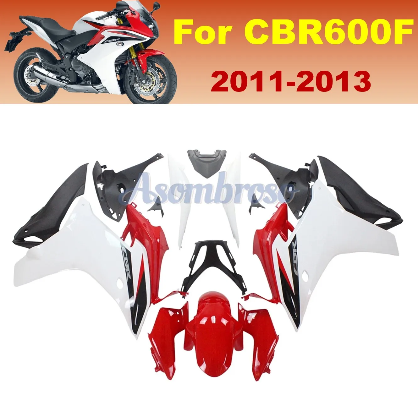 2011 2012 2013 Комплект обтекателя CBR 600F CBR600F 11-13 ABS Литой под давлением комплект кузова мотоцикла