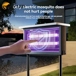 1pc Large Solar Mosquito Killing Lamp LED Square Fly Killer Outdoor Garden Lawn Lamp Mosquito Killing Mosquito Trap Lamp