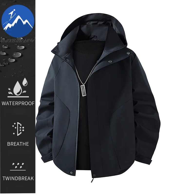 

Maxbarley Techwear Jacket Men M-8XLSize Waterproof Windbreaker 2025 Spring Autumn Casual Outdoor Exploration Hiking Hooded Coat