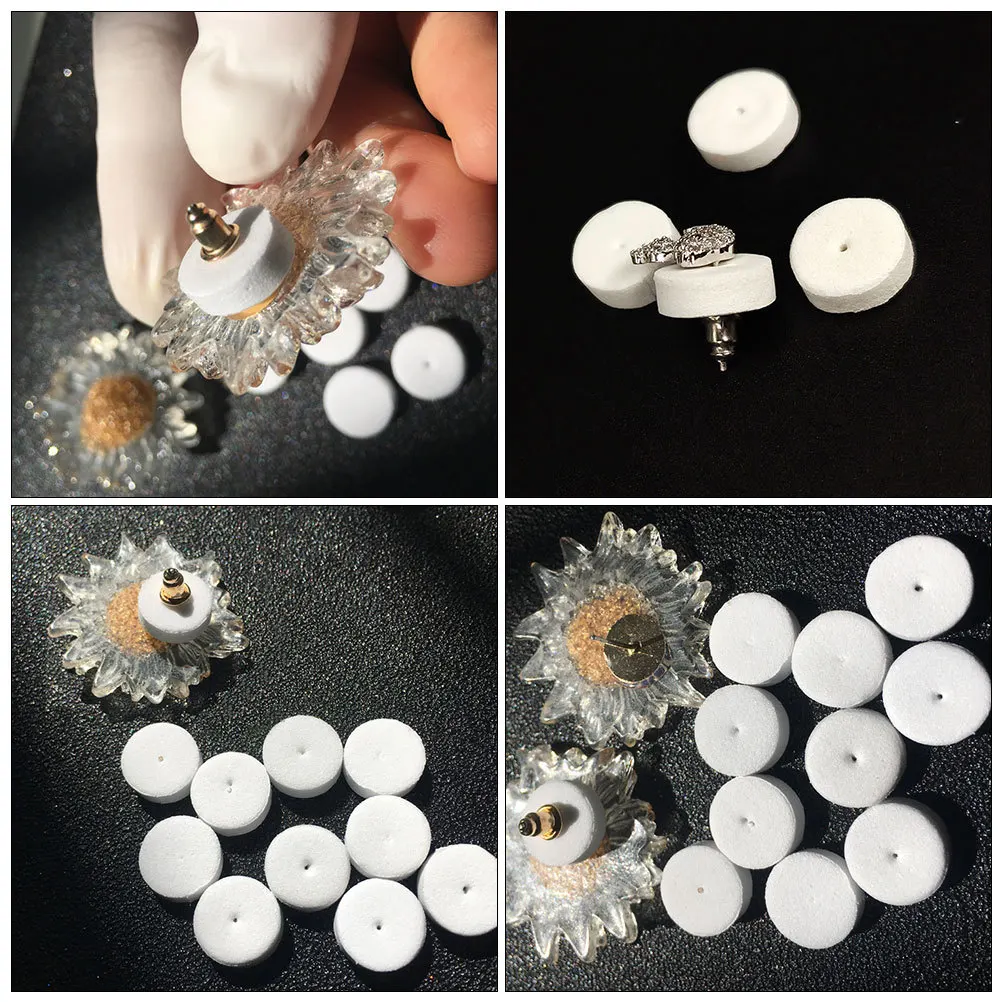 

1000Pcs Foam Earring Pads White Round Soft Cushions Secure Comfortable Earring Backs Replacement Support Jewelry Finding