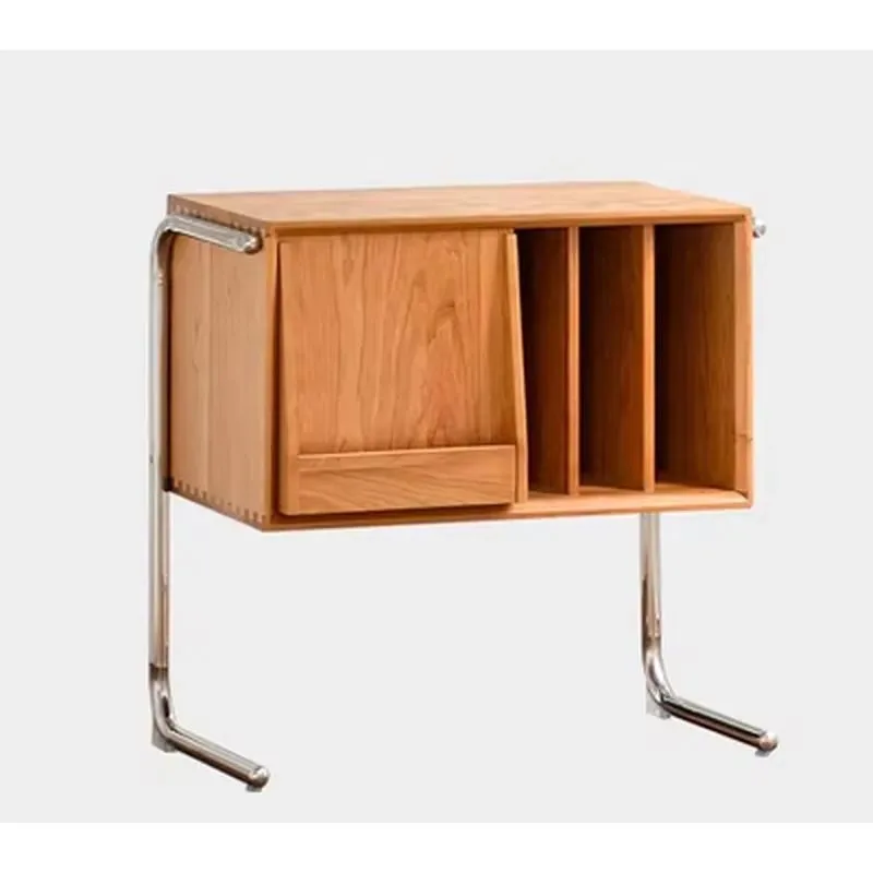 Nordic Solid Wood Small Side Cabinet Medieval Magazine Rack Japanese Style Multifunctional Sofa Storage Locker for Living