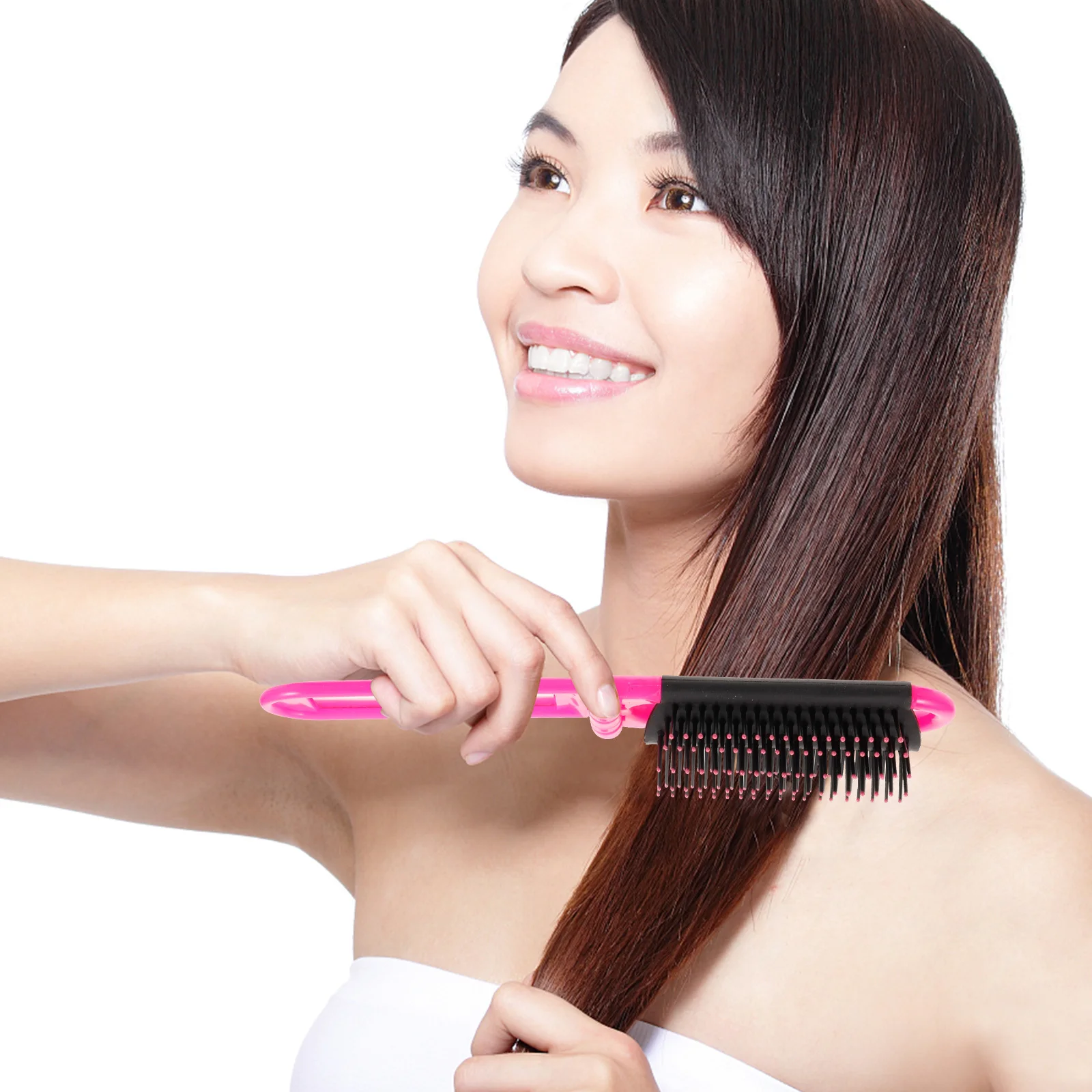 

Portable Hair Brush with Mirror Detangling Comb Styling Tool for Women Girls Comfortable Grip Ergonomic Design Scalp Friendly