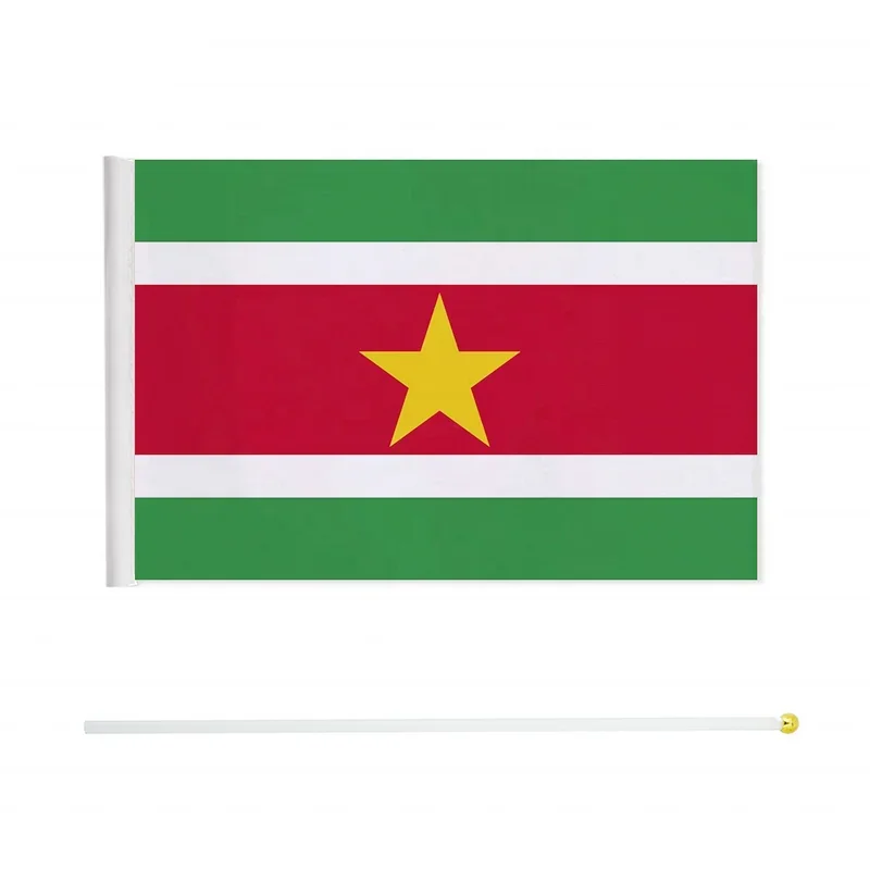 14*21cm Surinam Hand Flag, Surinamese National Hand Held Waving Small Flag World South American Countries Decor Gifts