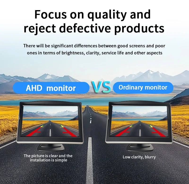5 Zoll Auto-Monitor LCD IPS Bildschirm AHD CVBS Kompatibel 1080P 720P Wasserdichte Rückfahrkamera Einparkhilfe-System – Detail 7