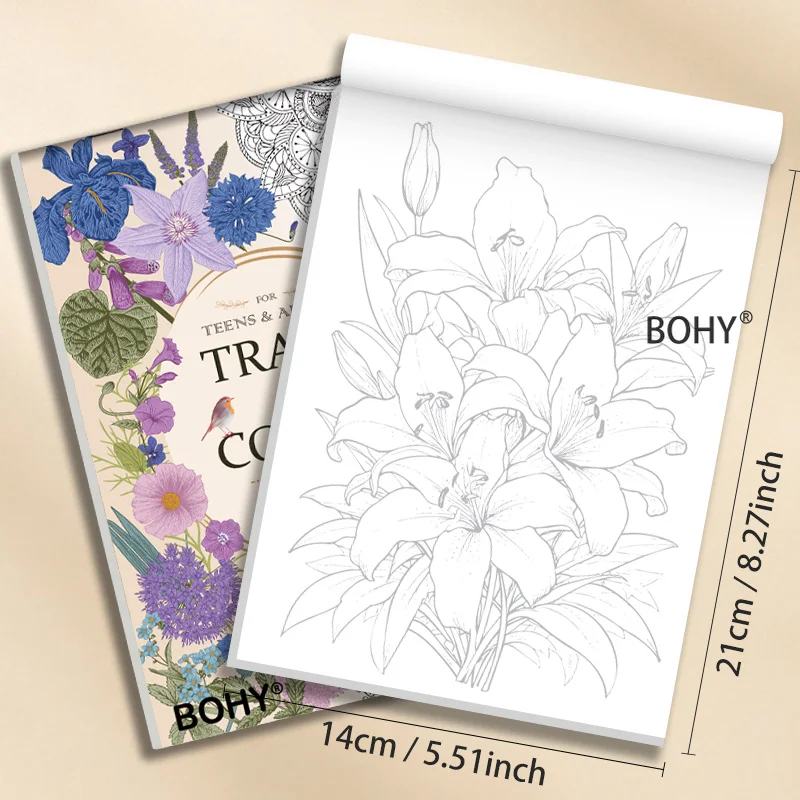 A 24 Page Adult Decompression and Coloring Graffiti Book, Include Themes As Fresh Flowers/European Architecture/trendy Graffiti