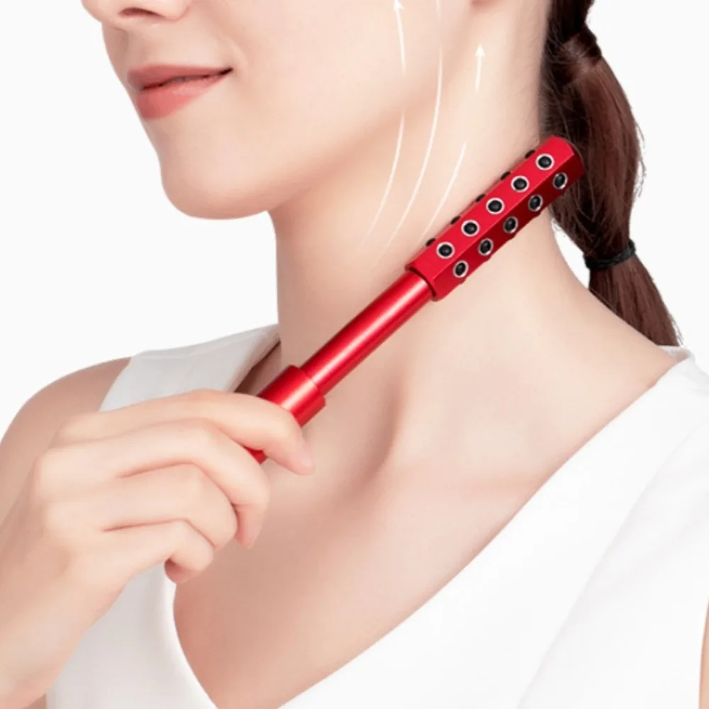 

Facial Massage Roller Enhance Shaping, Brighten Skin Tone Relieve Skin Fatigue with 40 Germanium Stones