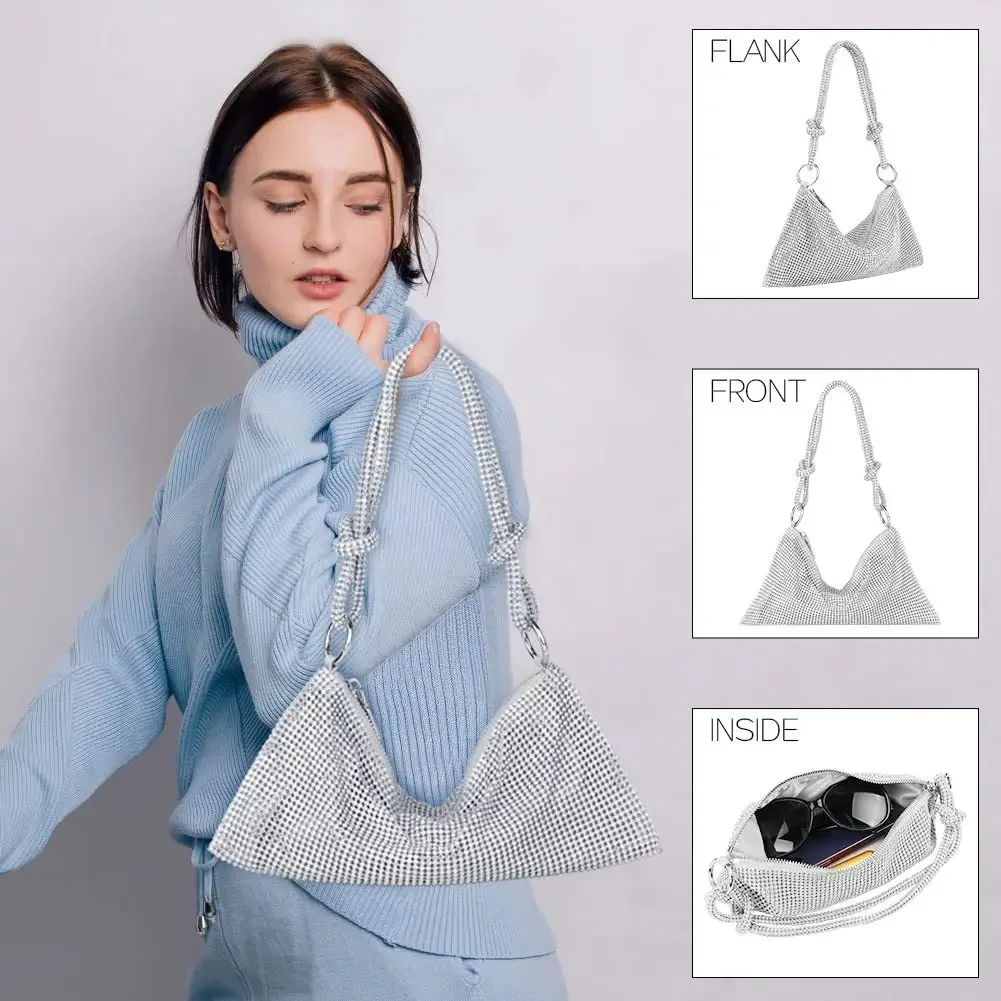 Shiny Rhinestone Dinner Bag Party Wedding Purses For Women New Luxury Full-Diamond Crystal Handbag Designer Sparkly Evening Bags