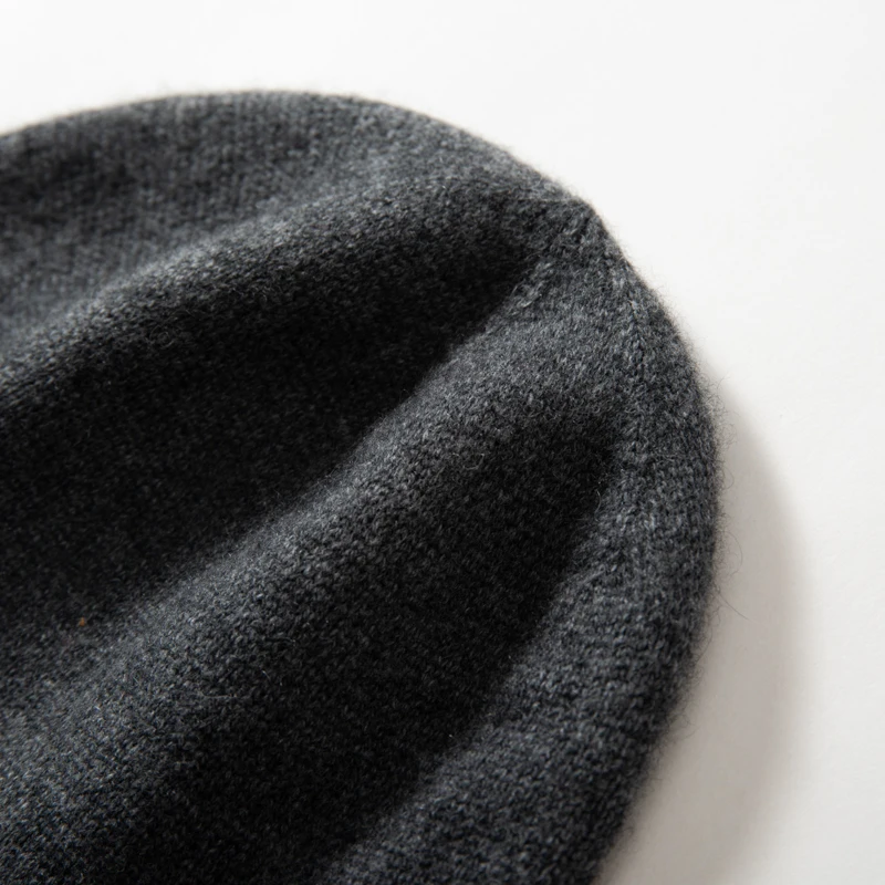 MERRILAMB Neue Kaschmir Eimer Hüte Herbst Winter Hohe Qualität Mode Im Freien Einfarbig Warme Kaschmir Gestrickte Kappe für Frauen – Detail 8