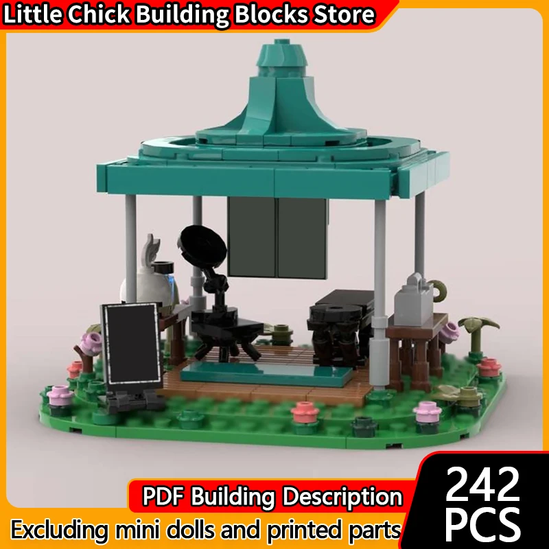 Stadt Street View Modell MOC Bausteine Die Massage Zelt Modulare Technologie Kinder Urlaub Geschenke Montieren Spielzeug Anzug