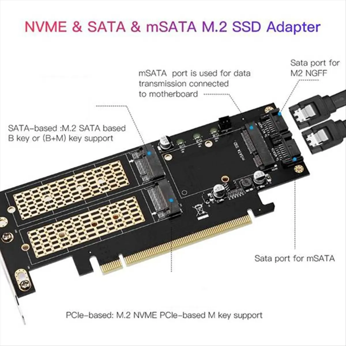 

Адаптер-карта (A15I) NGFF и MSATA SSD, переходник M.2 NVME на PCIe / M.2 SATA SSD на SATA III / MSATA на SATA Express Card
