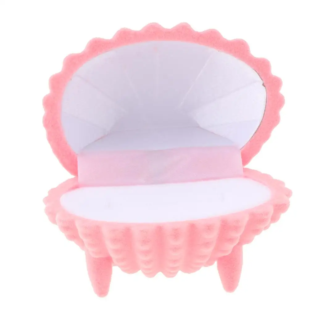 Small Shell Velvet Jewelry Display Gift Box Case for Necklace Earrings