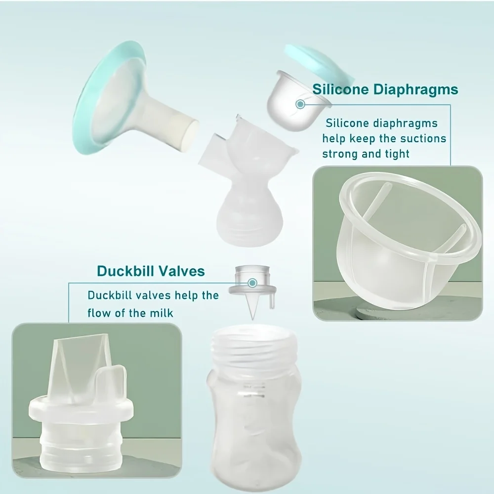 6 قطع من صمامات منقار البط و4 قطع من غشاء السيليكون المتوافق مع مضخة الثدي Zomee Z1/Z2/BabyBuddha/NCVI 8782/8780/Motif Twist