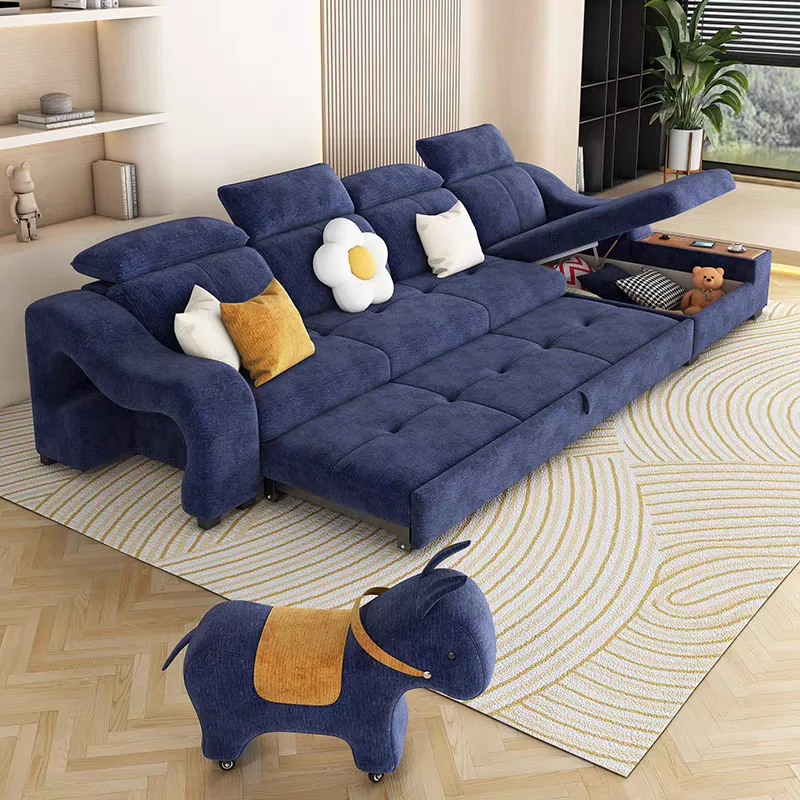 

#Modern Convertible Sofa Bed With Storage Chenille Fabric Folding Couch for Living Room Apartment Small Space Home Furniture