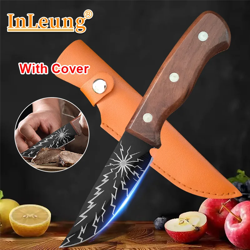 Geschmiedete Küche Metzger Hackmesser Fischfilet Messer Allzweckmesser Schneiden Obst Edelstahl Holzgriff Küchenbedarf