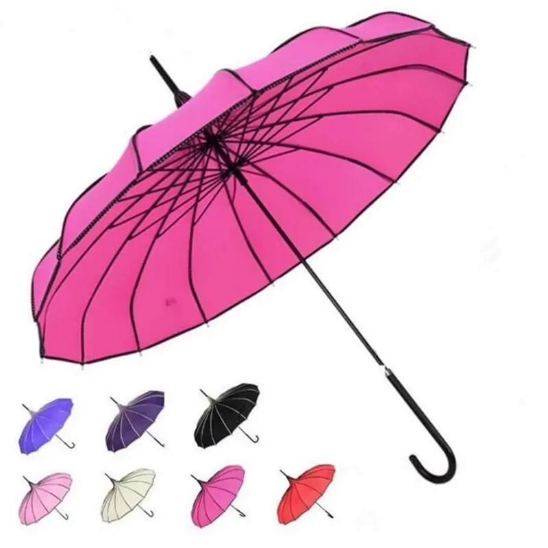 

Straight Pagoda Umbrella, Solid Fashion, Sunny and Rainy, Top Quality, 9 Colors, 20 PCs/Lot