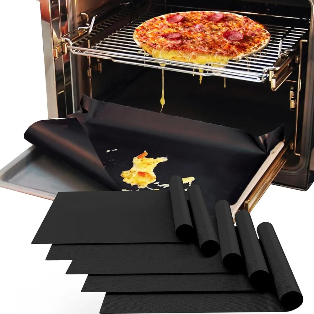 Oven Liners for Bottom of Electric Gas Oven Reusable Non-Stick Teflon Protector Mat Heat Resistant Grill Mats 33X40cm