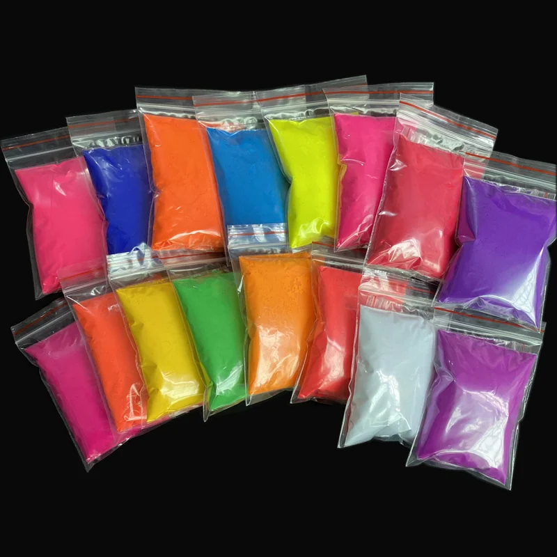 Poudre fluorescente brillante, bleu saphir néon, pour vernis à ongles, peinture et impression, colorant, résine acrylique, Pigment Fluorescent, 50 g/lot