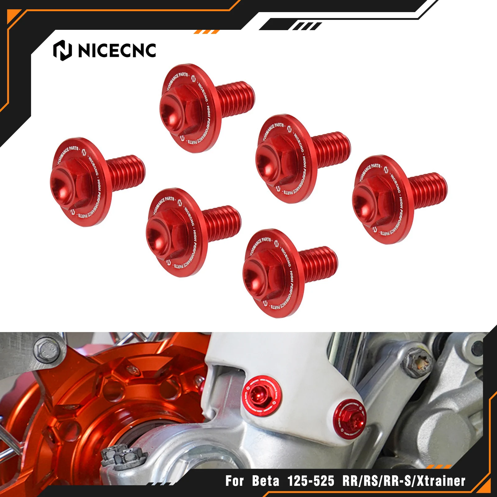 For Beta RR 300 2013-2019 Xtrainer 300 2015-2022 RR 125 RR 250 RR 350 RR 390 RR 450 498 500 6PCS Front Fork Guard Bolt Screws
