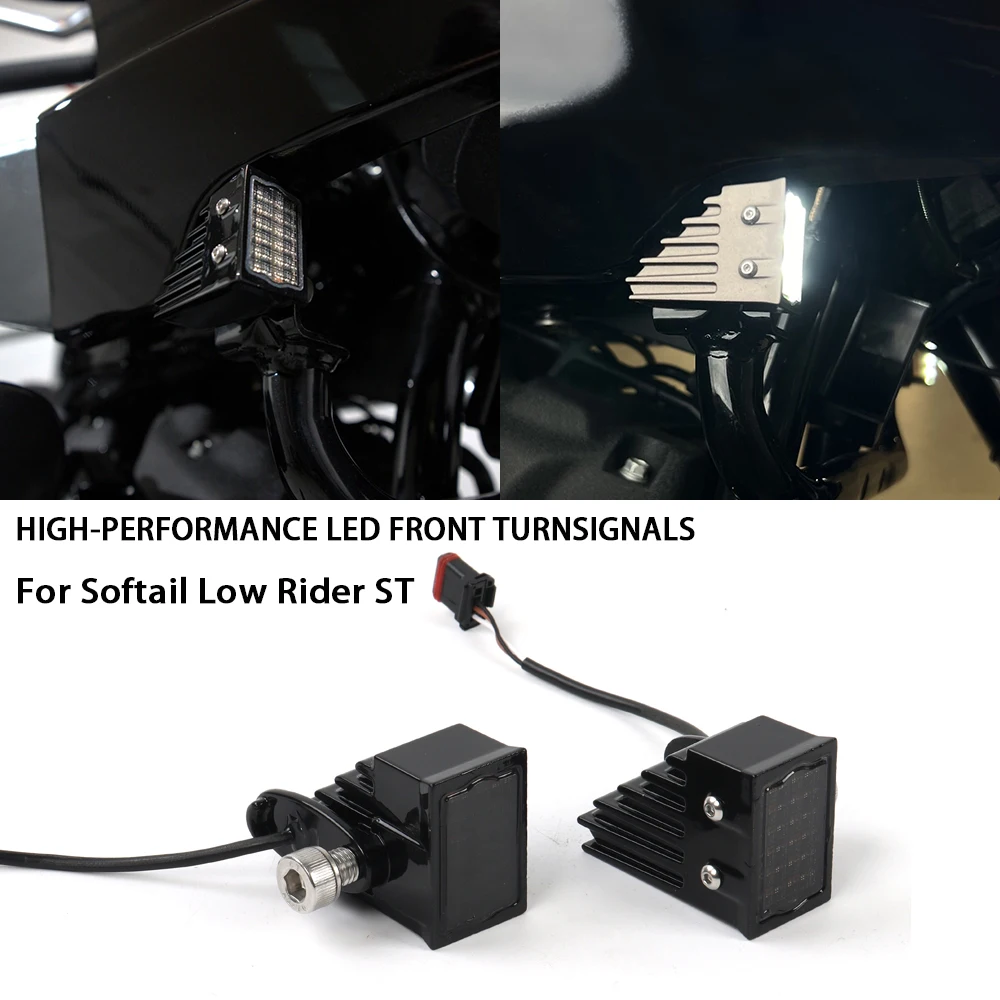 

NEW Motorcycle LOW RIDER ST HIGH-PERFORMANCE LED FRONT TURNSIGNALS For Harley Softail Low Rider ST El Diablo FXRST FXLRST