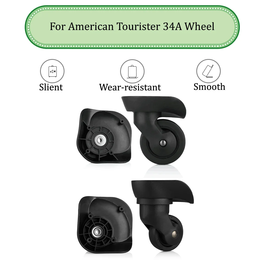 For American Tourister 34A Universal Wheel Replacement Suitcase Silent Smooth Shock Absorbing Durable Wheel Accessories Wheels