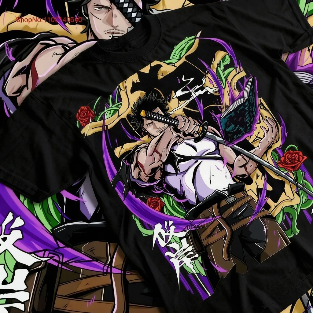 Camiseta Gráfica Black Clover con Estampado de Asta, Yami, Sukehiro y Yuno, Camiseta de Anime Harajuku, Camiseta de Algodón Oversize con Diseño de Luck Voltia
