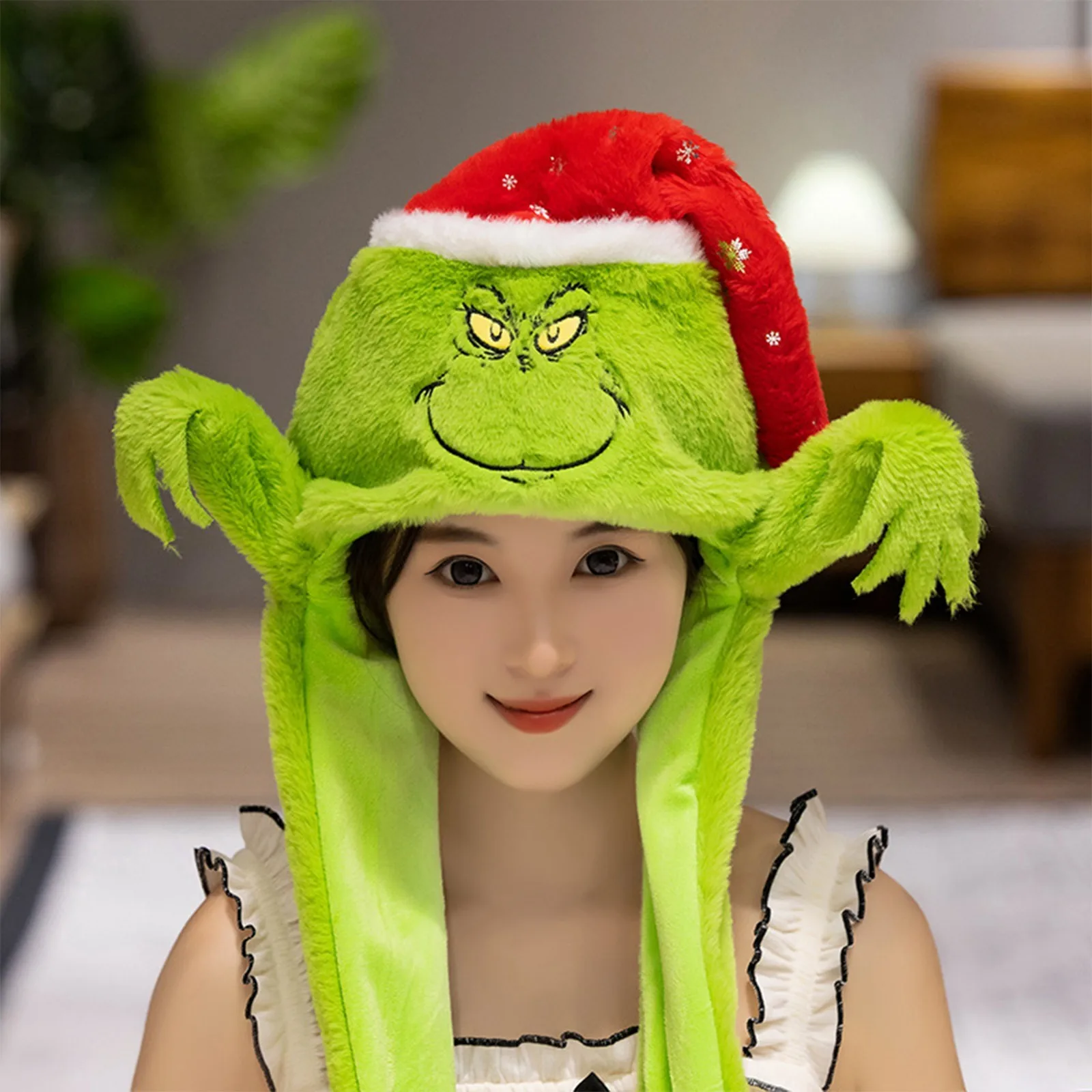 New Christmas Elf Airbag Plush Hat Pinching Ears Will Move Halloween Cosplay Christmas Devil Animal Hat Christmas Ball Headgear