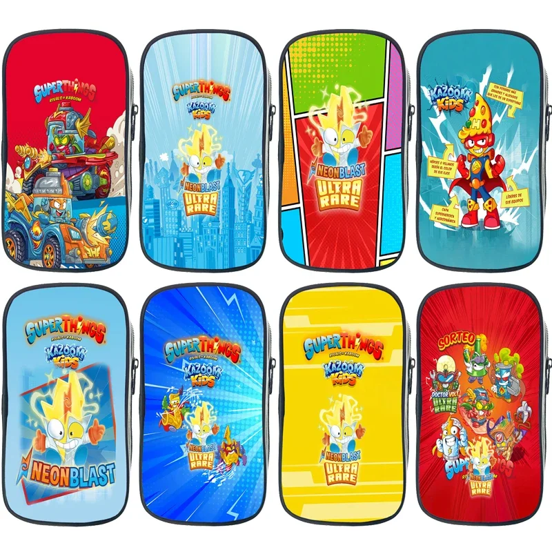 Superzing 8, пенал для студентов Superthings Kazoom, детский пенал для мальчиков и девочек, сумка для ручек с героями мультфильмов, детская сумка для хранения канцелярских принадлежностей