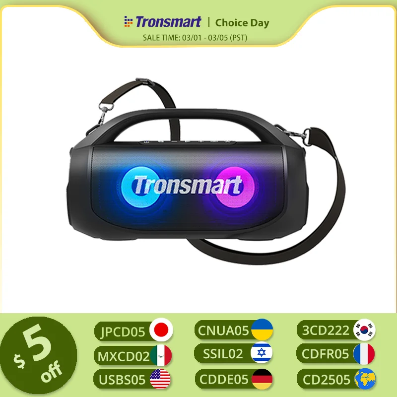 Tronsmart Bang SE Speaker Powerful Portable Speaker with Bluetooth 5.3, Portable Handle, 24-Hour Playtime, for Party, Camping