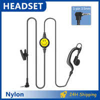 Headphone 1-pin 3.5mm Walkie Talkie Headset Smily Mic PPT Design Ear Hook Earpieces For Retevis RT40 ICOM IC-R2 Motorola Radios