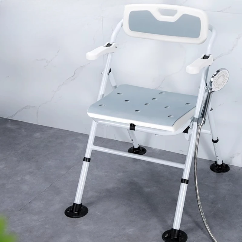 Chaise Shower Chair Waterproof Metal Accessories Adjustable Chair Bath Elderly Items Taburete De Bañarse Bathroom Furniture