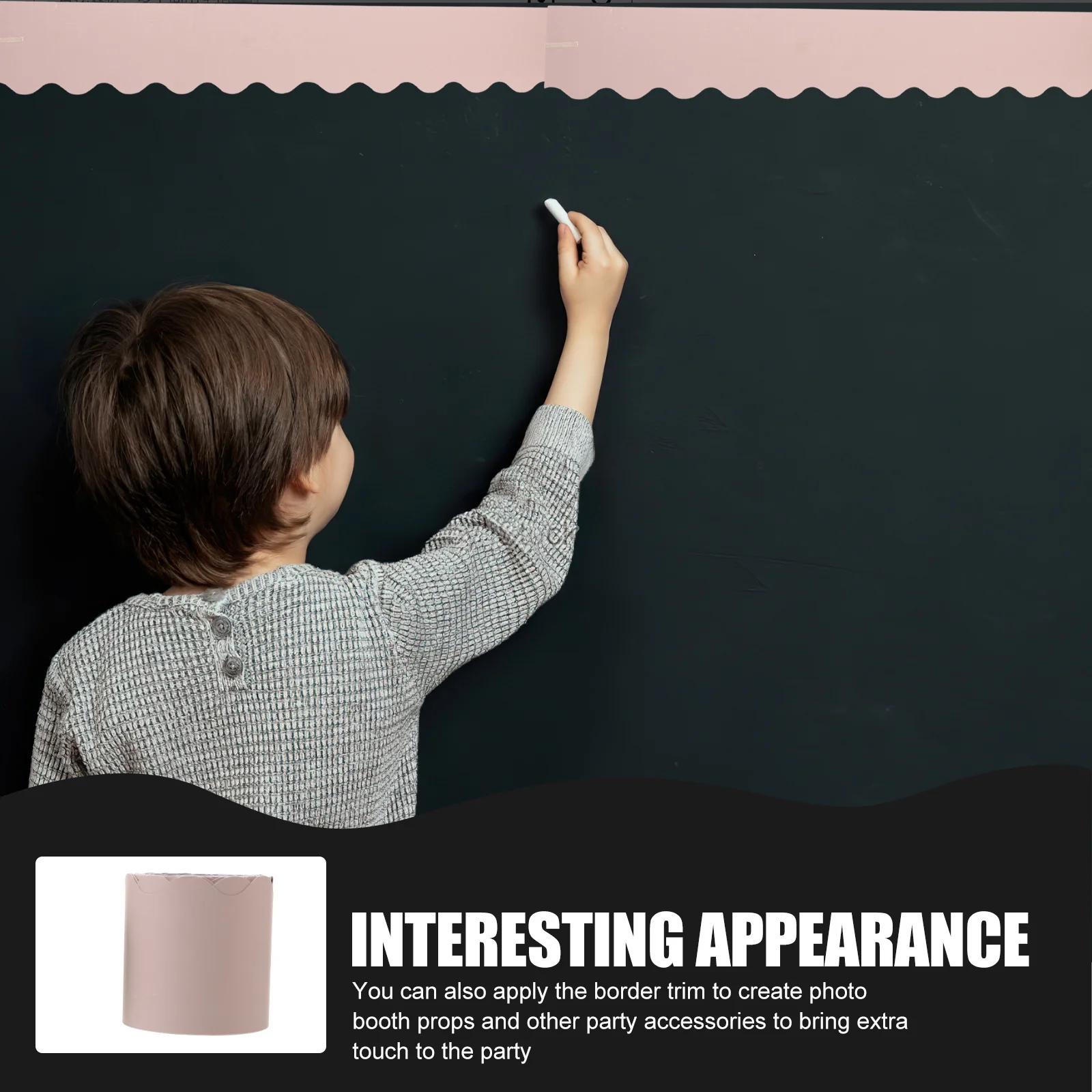 

2 Rolls Bulletin Board Border Paper Scalloped Edge for Classroom Office Blackboard Decoration Removable Wear-Resistant