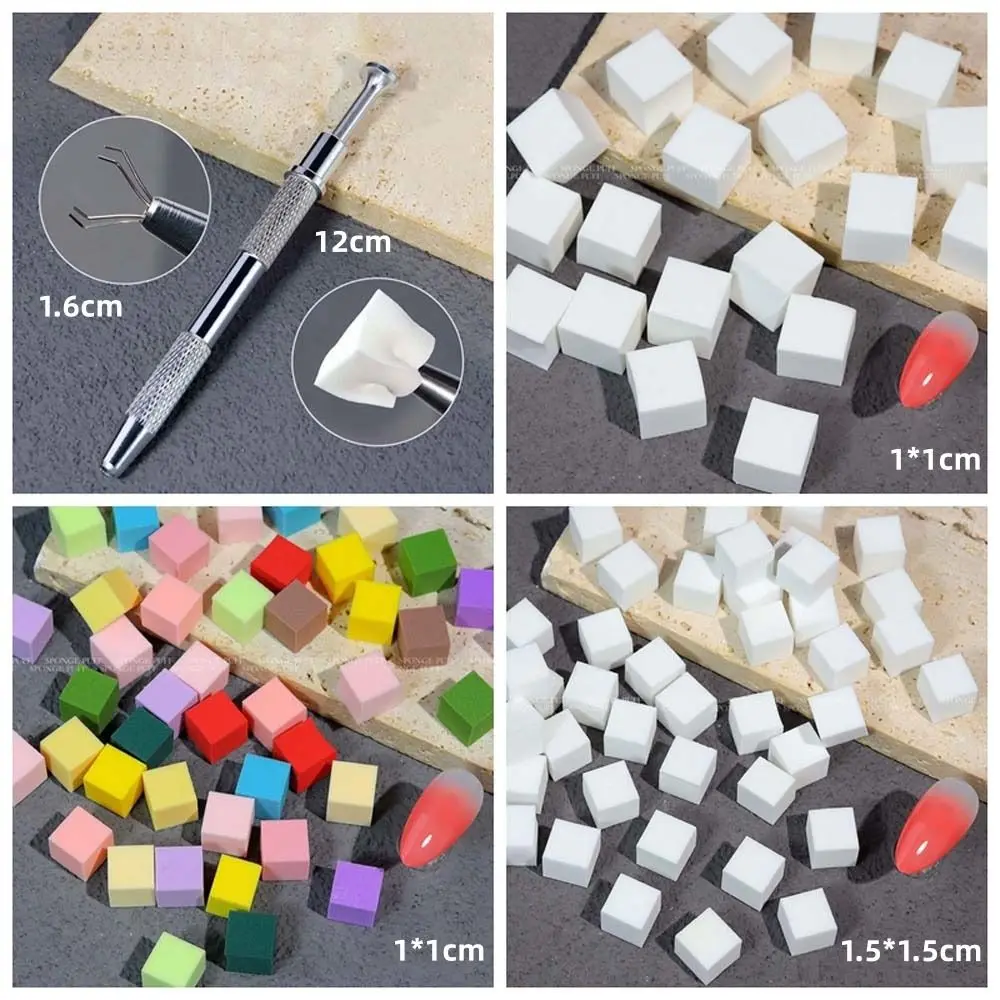 20/50Pcs Manicure Tool Nail Gradient Sponge Coloring Stamping Nail Transfer Stamp Foam Sponge Grab Pen Nail Painting Stamper