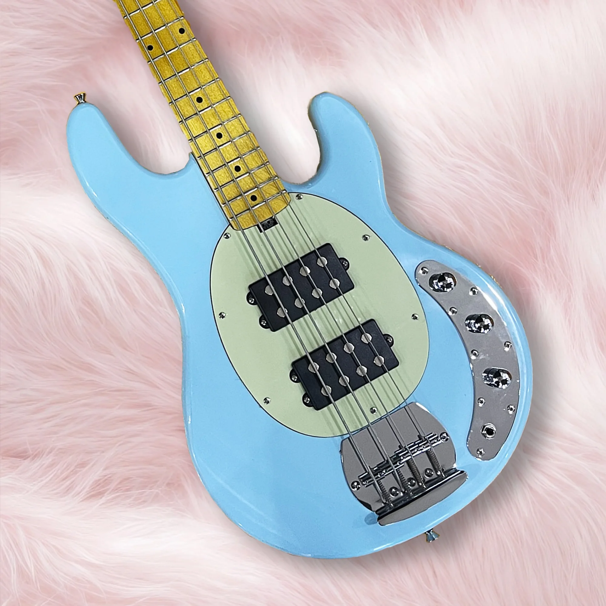 High Quality Musicman Sting Ray 4 Strings Light blue Color Electric Bass Guitar