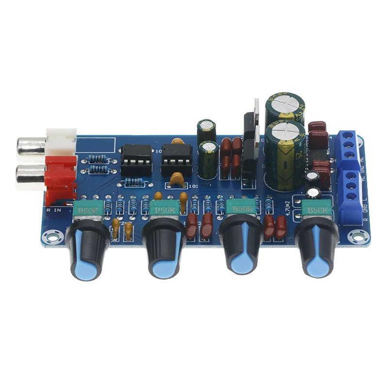 XH-M164 NE5532 Tone Amplifier Board Preamplifier Power Supply Dual Channel Audio Amplifier Board 4 Way Adjustment