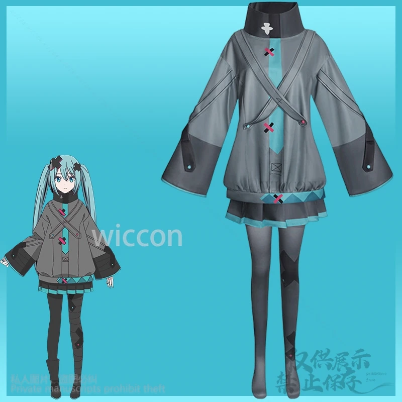 لعبة مشروع Sekai Cos أنيمي فيلم Kowareta Sekai Utaenai Mikuu Jirai Kei الفتيات Cutecore فستان لطيف الباروكات مخصص # &EDGYYCos@!