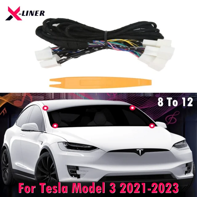 Dla Tesla Model 3 2021-2023 ulepszenie nieaktywnej wiązki przewodów z głośnikiem 8 do 12 dla modelu 3 Standard Range Plus SR + kable