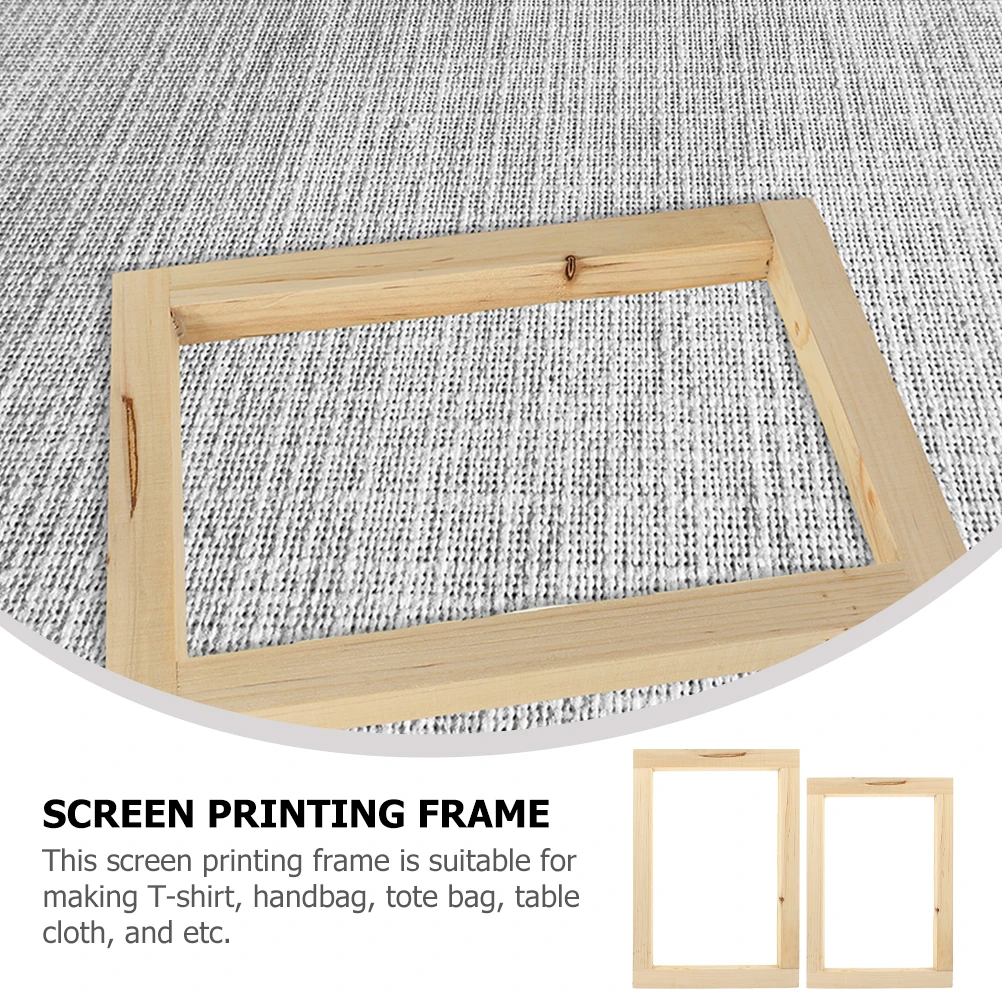 

2 Pcs 11x11cm 11x20cm Wooden Screen Printing Frames Reusable Washable DIY Frame for T shirt Starter Kit Art Supplies