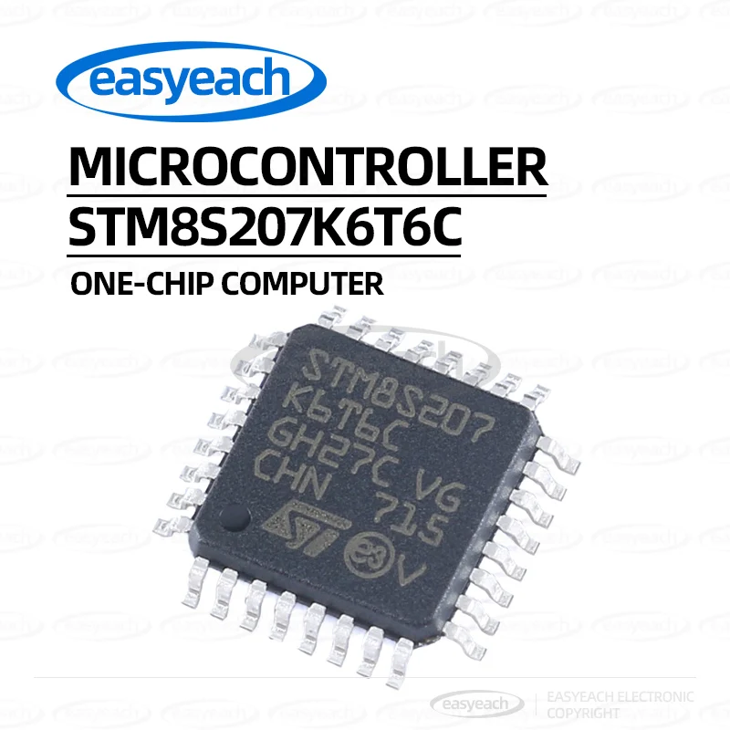 STM8S207K6T6C STMicroelectronics مكونات متحكم دقيق IC رقاقة المعالج